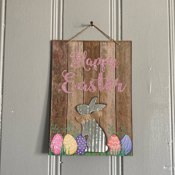 2/$20 NWT Stunning Glittered Happy Easter Die Cast Metal Bunny🐇 Decoration Sign - Picture 6 of 15